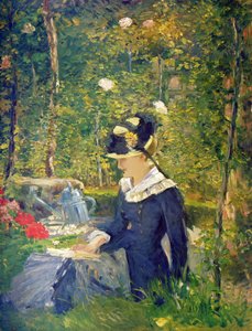 Ung kvinne ved inngangen til Bellevue Garden (Marguerite), 1880